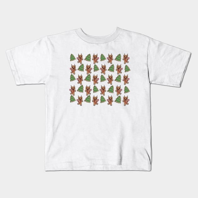 Gingerbread Krampus pattern Kids T-Shirt by valentinahramov
